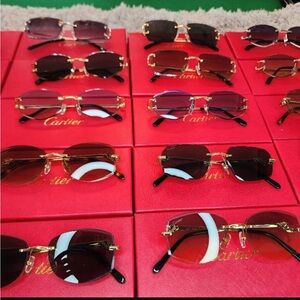 Cartier Gold and Black Sunglasses Collection